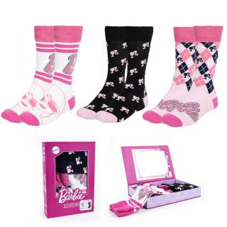 Set cadou 3 perechi sosete lungi Barbie