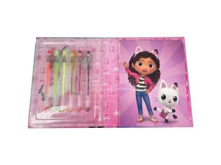 Set caiet si 6 pixuri Gabby s Dollhouse, 23.5x18.5x2.8cm