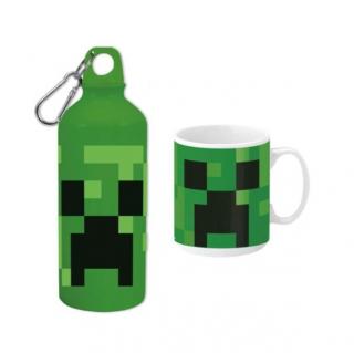 Set cana ceramica si sticla aluminiu Minecraft 500ml