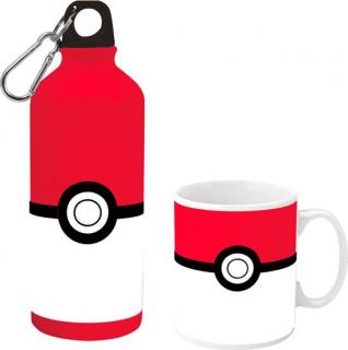 Set cana ceramica si sticla aluminiu Pokemon 500ml