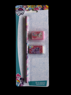 Set creion, guma de sters si ascutitoare My Little Pony