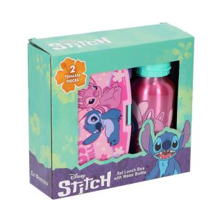 Set cutie sandwich si sticla apa din aluminiu 400 ml Lilo  Stitch