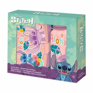 Set cutie sandwich si sticla apa din aluminiu 500 ml Lilo  Stitch Aloha