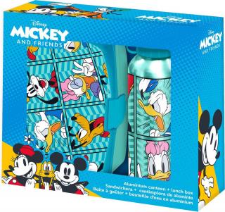 Set cutie sandwich si sticla apa din aluminiu 500ml Mickey Mouse Wild Flower