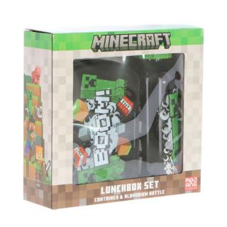 Set cutie sandwich si sticla apa din aluminiu 500ml Minecraft