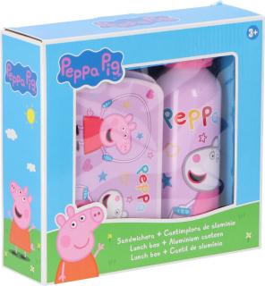 Set cutie sandwich si sticla apa din aluminiu 500ml Peppa Pig