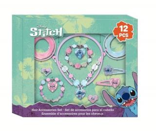 Set de bijuterii si accesorii de par Stitch 12 piese