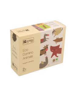 Set domino din lemn, animale 28 piese