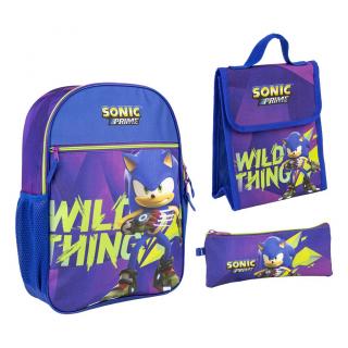 Set Ghiozdan gentuta pranz si penar Sonic 42x31x12.5 cm