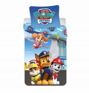 Set lenjerie pat copii Paw Patrol Marshall Chase Rubble and Skye 100x135 + 40x60