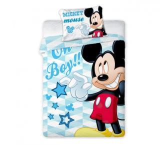 Set Lenjerii de pat copii, Mickey Mouse Boy 2 piese 100x135, 40x60 cm