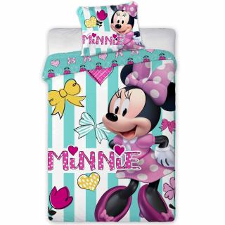 Set Lenjerii de pat copii, Minnie Mouse Heart 2 piese 100x135 cm, 40x60 cm