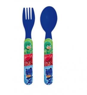 Set mic dejun 2 tacamuri plastic PJ Masks albastru