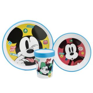 Set mic dejun plastic 3 piese,antiderapant, Disney Mickey Mouse