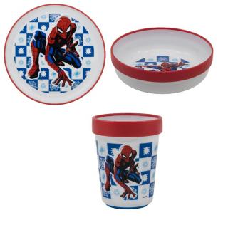 Set mic dejun plastic 3 piese,antiderapant, Spiderman Midnight Flyer