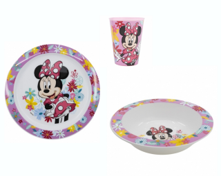 Set mic dejun plastic 3 piese Minnie Mouse, Spring Look