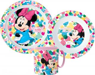 Set mic dejun plastic 3 piese Minnie Mouse