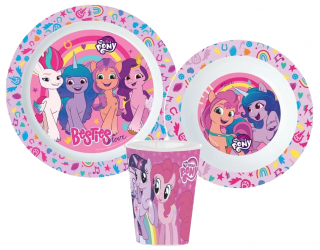 Set mic dejun plastic 3 piese My Little Pony