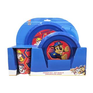 Set mic dejun plastic 3 piese Paw Patrol Team