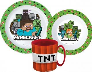 Set mic dejun plastic cu cana Minecraft Creeper