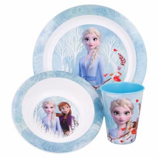 Set mic dejun plastic Frozen Anna Elsa, 3 piese