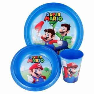 Set Super Mario mic dejun plastic 3 piese