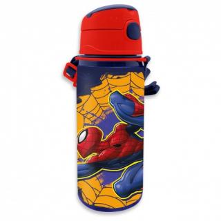 Sticla apa aluminiu cu pai si maner, Spider-Man 600 ml