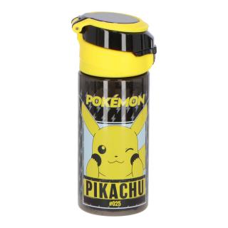 Sticla apa  plastic cu pai Pokemon Pikachu, 500 ml