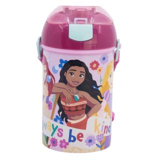 Sticla din plastic cu pai si curea, Printesele Disney Beyou Tiful 450 ml