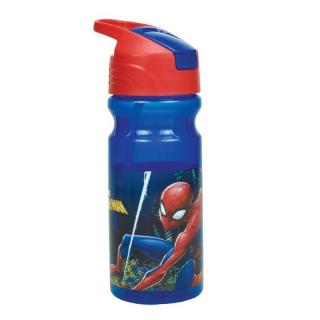 Sticla plastic reutilizabila cu pai, Spiderman 500 ml