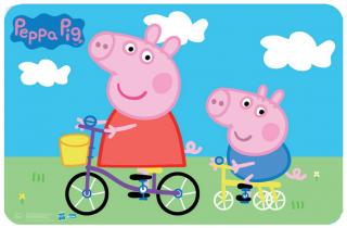 Suport farfurie pentru servit masa Peppa Pig Bike 43x28 cm