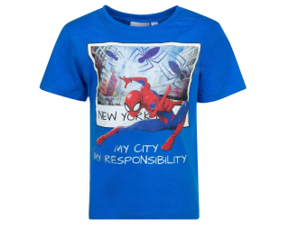 Tricou maneca scurta Spiderman Zzipp, albastru