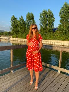 Red Dots - Rochie Gravide si Alaptare cu imprimeu buline