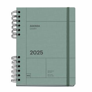 Agenda Plus 155x213 spira zilnica Green Back to Basics MR25, Miquelrius
