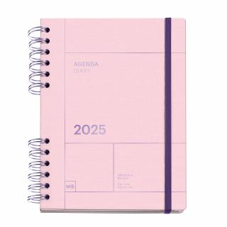 Agenda Plus 155x213 spira zilnica Pink Back to Basics MR25, Miquelrius