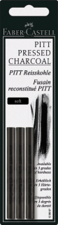 BLISTER 3 BUC CARBUNE PRESAT PITT MONOCHROME SOFT, FABER-CASTELL