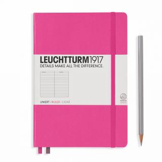 CAIET A5 LINIAT COPERTA RIGIDA ROZ LEUCHTTURM