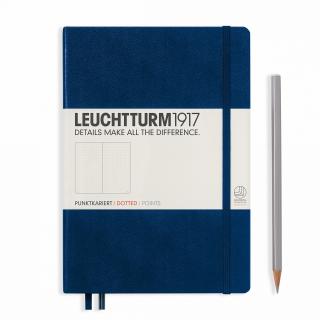 CAIET A5 PUNCTAT COP. RIGIDA ALBASTRU NAVY LEUCHTTURM1917