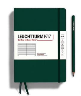 CAIET A5 PUNCTAT COP. RIGIDA VERDE PADURE LEUCHTTURM