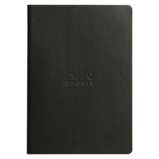 Caiet A5 Rhodia Rhodiarama Sewn Spine Black, Punctat