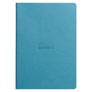 Caiet A5 Rhodia Rhodiarama Sewn Spine Turquoise Blue, Punctat