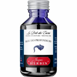 Calimara 100 ml Writing The Pearl of Inks Bleu des Profondeurs, Jacques Herbin - Copie