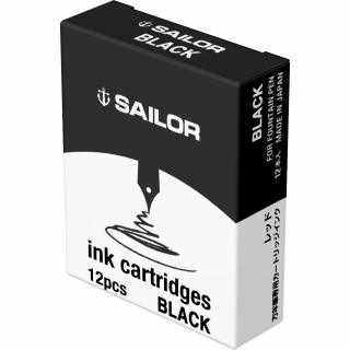 Cartuse cerneala Jentle Black - set 12 buc, Sailor