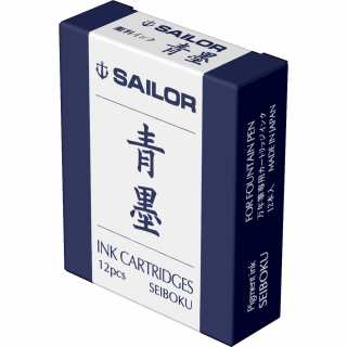 Cartuse cerneala pigment Sei-Boku Dark Blue, set 12 buc, Sailor