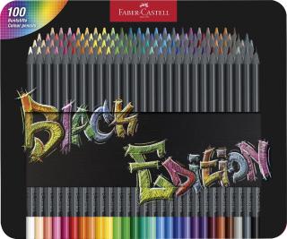 Creioane Colorate 100 Culori Black Edition Cutie metal, Faber-Castell