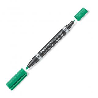 Marker Permanent 2 Capete F M 06mm 1.5mm Verde Staedtler