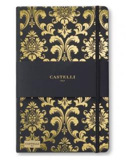 Notebook Castelli Baroque Gold 13x 21cm, BlackGold