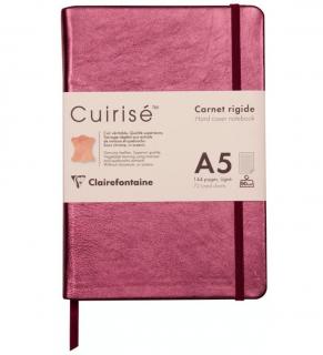 Notebook Hard cover din piele Cuirise, A5 Cherry, Clairefontaine