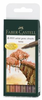 PITT ARTIST PEN SET 6 BUC NUANTE PAMANTII FABER-CASTELL