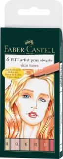 PITT ARTIST PEN SET 6 BUC TONURILE PIELII FABER-CASTELL